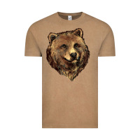 Vintage Coffee Grizzly Bear Head Vintage Tee - HowdyJamesFarm