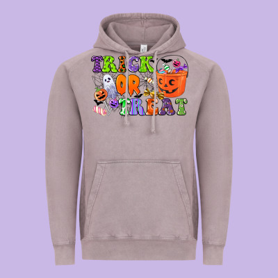 Trick Or Treat Vintage Hoodie Designed By Cowgirlartshop