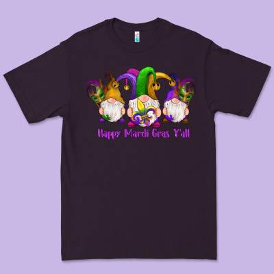 Happy Mardi Gras Y'all Gnomes Premium Tee Designed By Ranaportraitstore