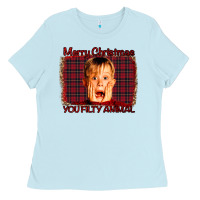 Baby Blue Merry Christmas You Filthy Animal Ladies Tee - Bettercallsaul