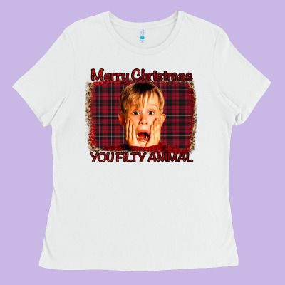 Merry Christmas You Filthy Animal Ladies Tee Designed By Bettercallsaul