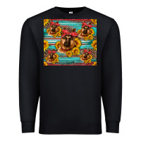 Black german shepherd with sunflowers Premium Sweatshirt - Artiststas