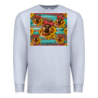 Heather Grey german shepherd with sunflowers Premium Sweatshirt - Artiststas
