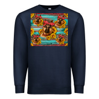 Navy german shepherd with sunflowers Premium Sweatshirt - Artiststas