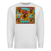 Oatmeal Heather german shepherd with sunflowers Premium Sweatshirt - Artiststas