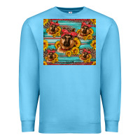 Ocean Blue german shepherd with sunflowers Premium Sweatshirt - Artiststas