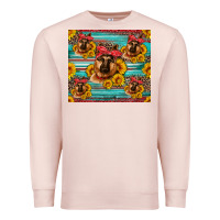 Pale Pink german shepherd with sunflowers Premium Sweatshirt - Artiststas