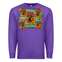 Purple german shepherd with sunflowers Premium Sweatshirt - Artiststas