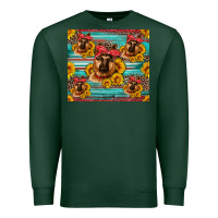 Sports Green german shepherd with sunflowers Premium Sweatshirt - Artiststas