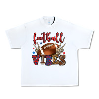 White Football vibes red and blue Urban Heavy Tee - HowdyJamesFarm