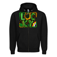 Black lucky horseshoe st patricks day leopard frame Zipper Hoodie - LillyAllenDesigns