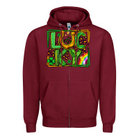 Burgundy lucky horseshoe st patricks day leopard frame Zipper Hoodie - LillyAllenDesigns