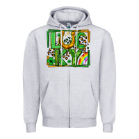 Heather Grey lucky horseshoe st patricks day leopard frame Zipper Hoodie - LillyAllenDesigns