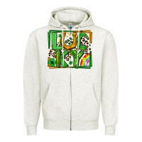 Lucky Horseshoe St Patricks Day Leopard Frame Zipper Hoodie | Teevron