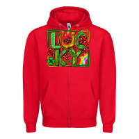 Red lucky horseshoe st patricks day leopard frame Zipper Hoodie - LillyAllenDesigns