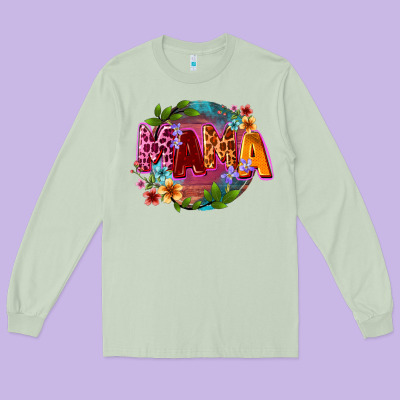 Mama Mother's Day Long Sleeve Tee Designed By Cowgirlartshop