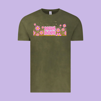 Mom Boss Daisies Vintage Tee Designed By Tumblerdesignbyshophia