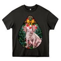 Asphalt christmas pig Heavy Core Tee - LillyAllenDesigns