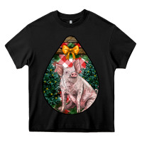 Black christmas pig Heavy Core Tee - LillyAllenDesigns