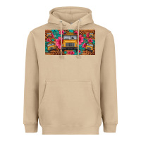 Mushroom school bus leopard gemstone license plate Heavyweight Hoodie - Artiststas