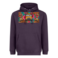 Plum school bus leopard gemstone license plate Heavyweight Hoodie - Artiststas