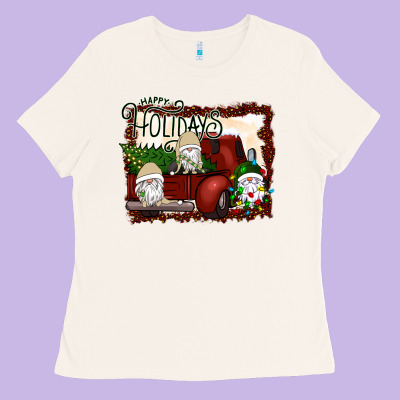 Happy Holidays Gnomes Christmas Truck Ladies Tee Designed By Bettercallsaul