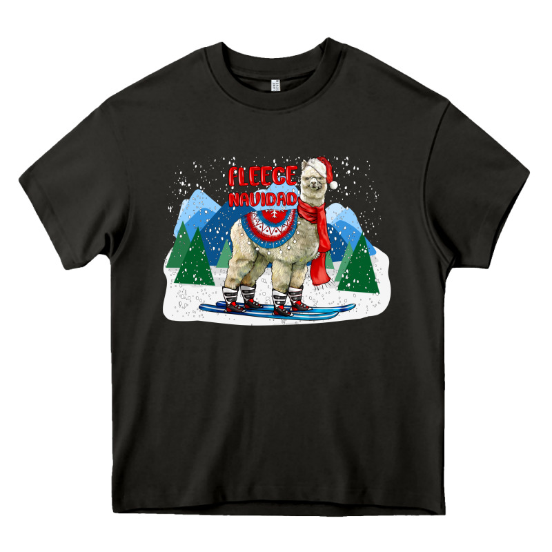 Fleece Navidad Alpaca Mountains Heavy Core Tee by LillyAllenDesigns | Teevron