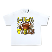 White Football vibes yellow and black team color Urban Heavy Tee - HowdyJamesFarm