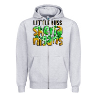 Heather Grey little miss shenanigans St. Patrick's Zipper Hoodie - LillyAllenDesigns