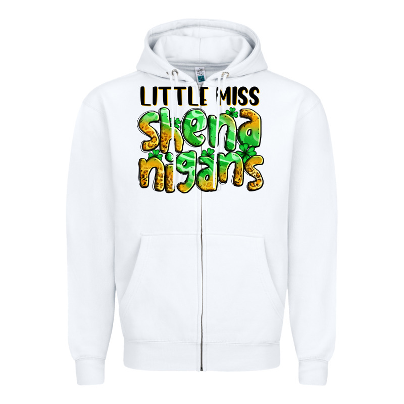 Little Miss Shenanigans St. Patrick's Zipper Hoodie by LillyAllenDesigns | Teevron