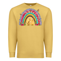 Antique Gold easter flowers and butterfly with chicks rainbow Premium Sweatshirt - Artiststas