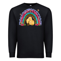 Black easter flowers and butterfly with chicks rainbow Premium Sweatshirt - Artiststas