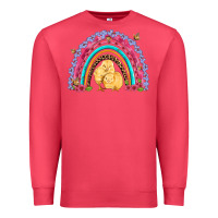 Cardinal easter flowers and butterfly with chicks rainbow Premium Sweatshirt - Artiststas