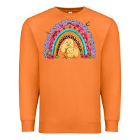 Carrot easter flowers and butterfly with chicks rainbow Premium Sweatshirt - Artiststas