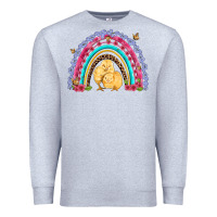 Heather Grey easter flowers and butterfly with chicks rainbow Premium Sweatshirt - Artiststas