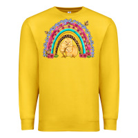 Lemon easter flowers and butterfly with chicks rainbow Premium Sweatshirt - Artiststas