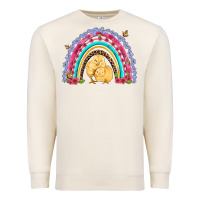 Sandshell easter flowers and butterfly with chicks rainbow Premium Sweatshirt - Artiststas