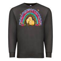 Smoke easter flowers and butterfly with chicks rainbow Premium Sweatshirt - Artiststas