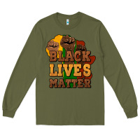 Army Green black lives matter Long Sleeve Tee - HowdyJamesFarm
