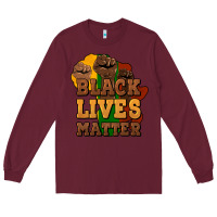 Burgundy black lives matter Long Sleeve Tee - HowdyJamesFarm