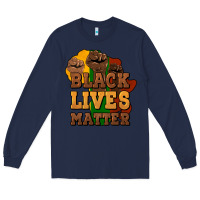 Navy black lives matter Long Sleeve Tee - HowdyJamesFarm