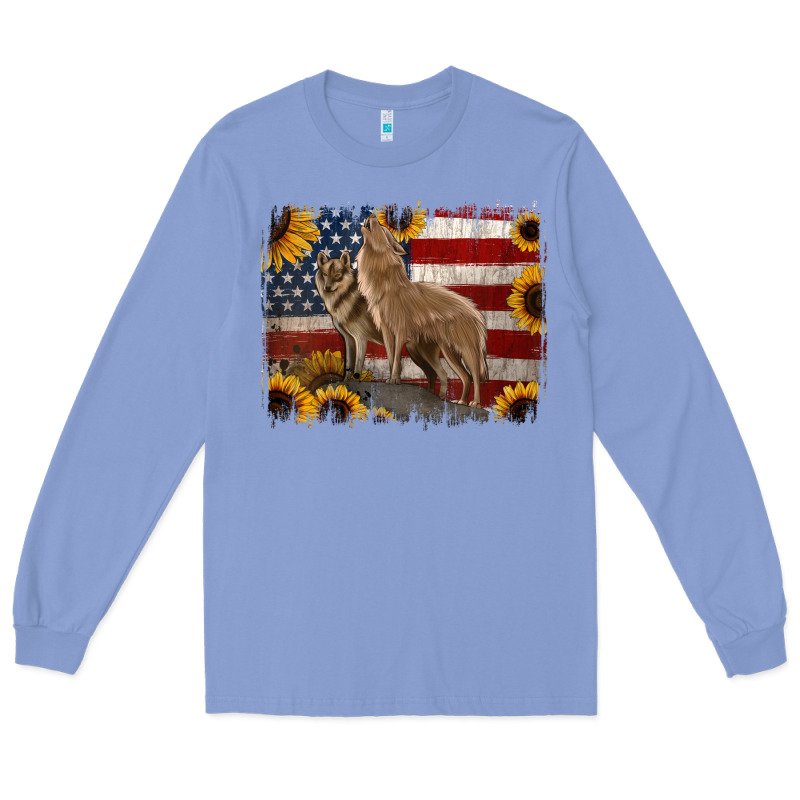 American Th Of July Wolves Long Sleeve Tee by Jasminsmagicworld | Teevron
