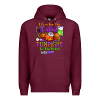 Burgundy i care for the cutest pumpkins in the patch Premium Hoodie - BundleAndBundleShop