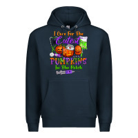 Navy i care for the cutest pumpkins in the patch Premium Hoodie - BundleAndBundleShop