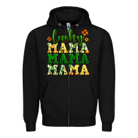 Black lucky mama mama mama  St. Patrick's Zipper Hoodie - LillyAllenDesigns