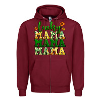 Burgundy lucky mama mama mama  St. Patrick's Zipper Hoodie - LillyAllenDesigns