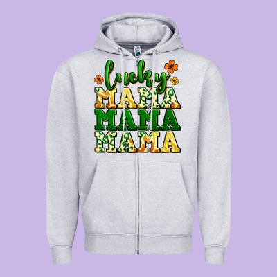 Lucky Mama Mama Mama  St. Patrick's Zipper Hoodie Designed By Lillyallendesigns