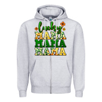Heather Grey lucky mama mama mama  St. Patrick's Zipper Hoodie - LillyAllenDesigns
