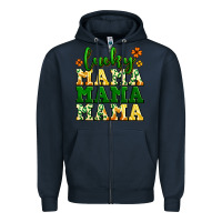 Navy lucky mama mama mama  St. Patrick's Zipper Hoodie - LillyAllenDesigns
