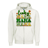Oatmeal Heather lucky mama mama mama  St. Patrick's Zipper Hoodie - LillyAllenDesigns